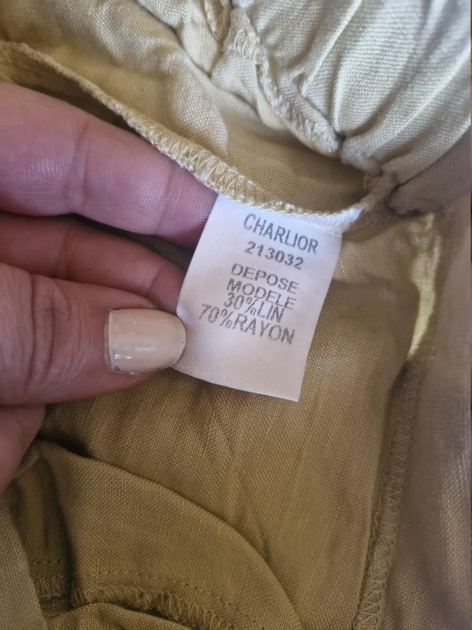 Short de talle alta para mujer - Beige amarillo - Talla S – photo 3